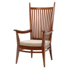Wooden Armchair with Upholstered Seat by Bas van Pelt, The Netherlands 1940s