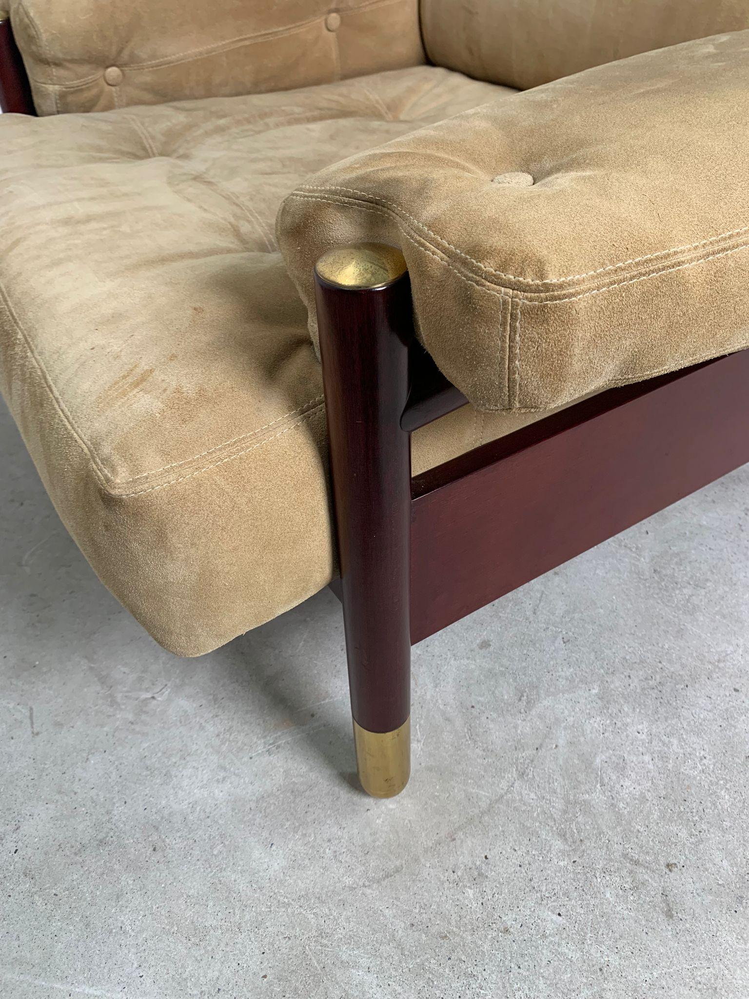 Wooden armchair with velvet upholstery by Carlo De Carli, Sormani, 1960s, Italy en venta 3