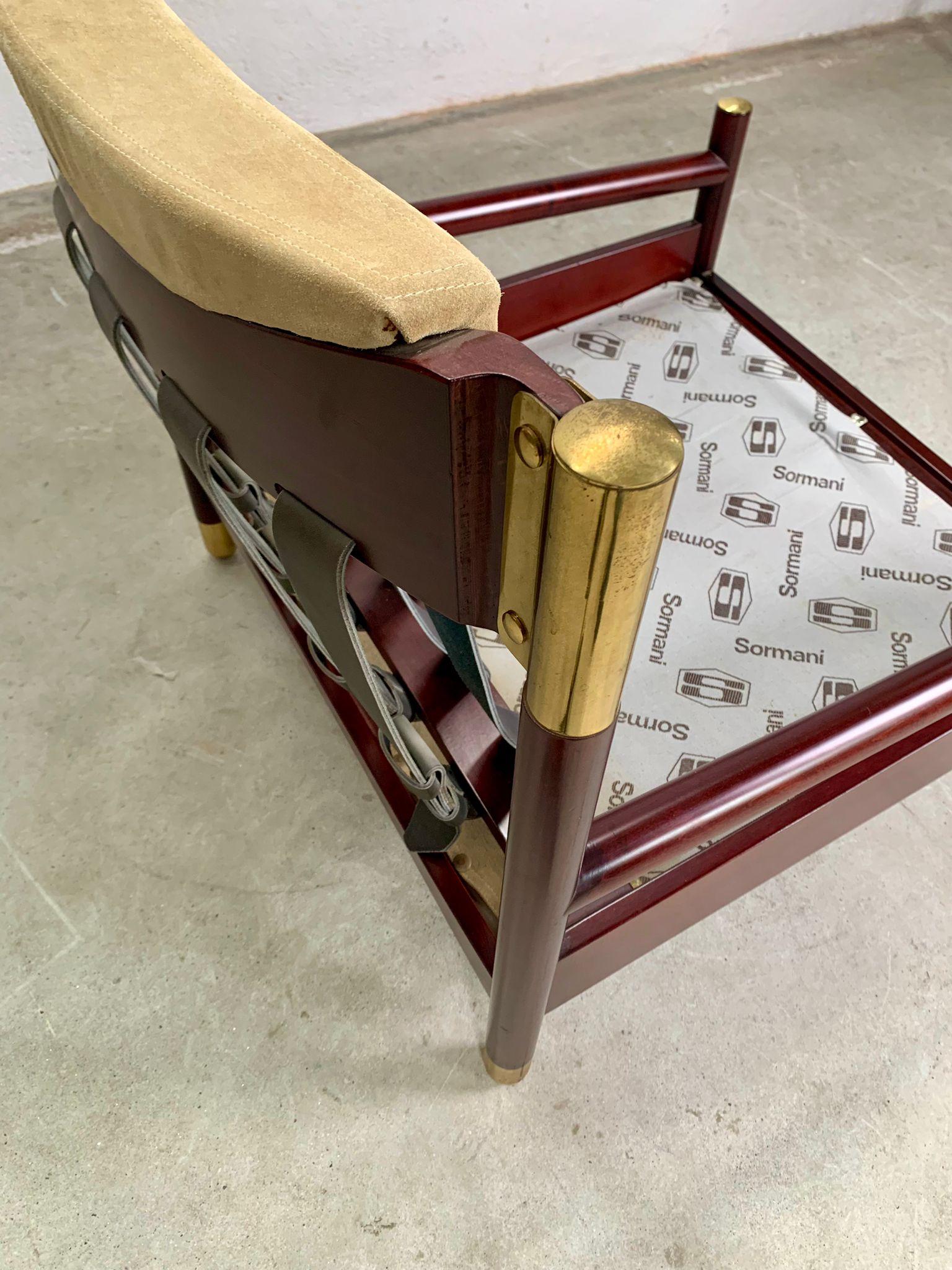 Wooden armchair with velvet upholstery by Carlo De Carli, Sormani, 1960s, Italy en venta 4
