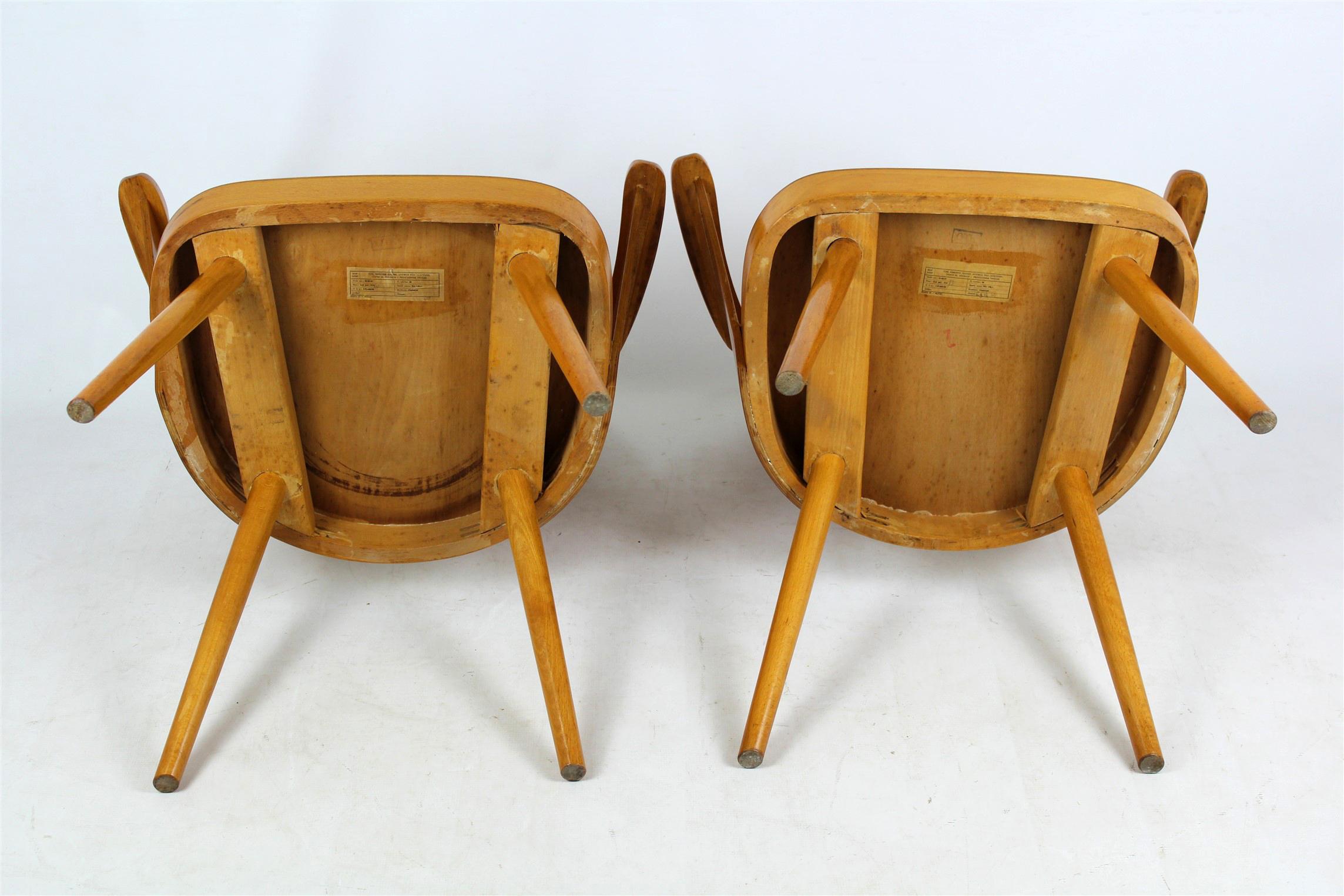 Wooden Armchairs by Lubomír Hofmann for Ton, 1961, Set of 2 8