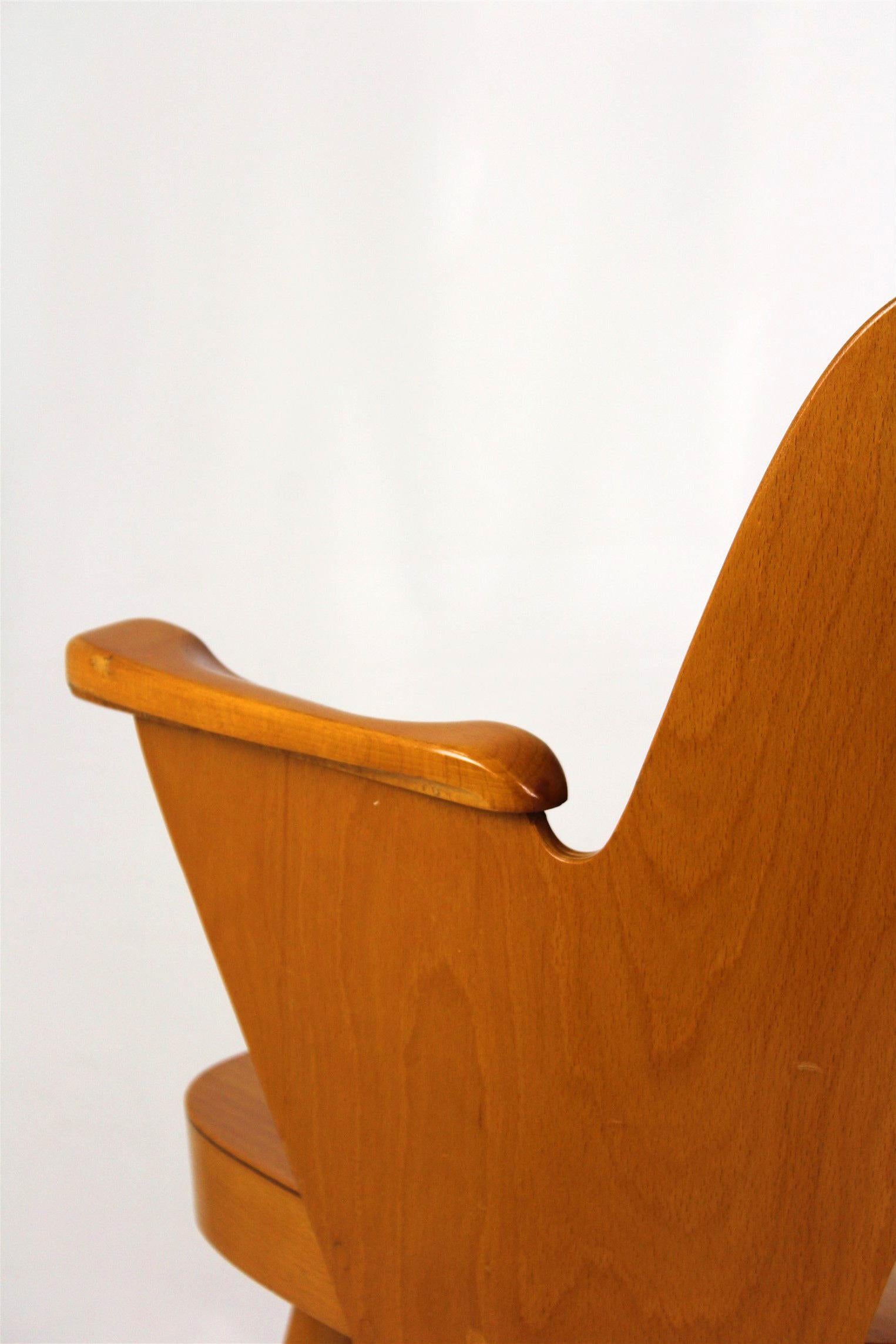 Wooden Armchairs by Lubomír Hofmann for Ton, 1961, Set of 2 2
