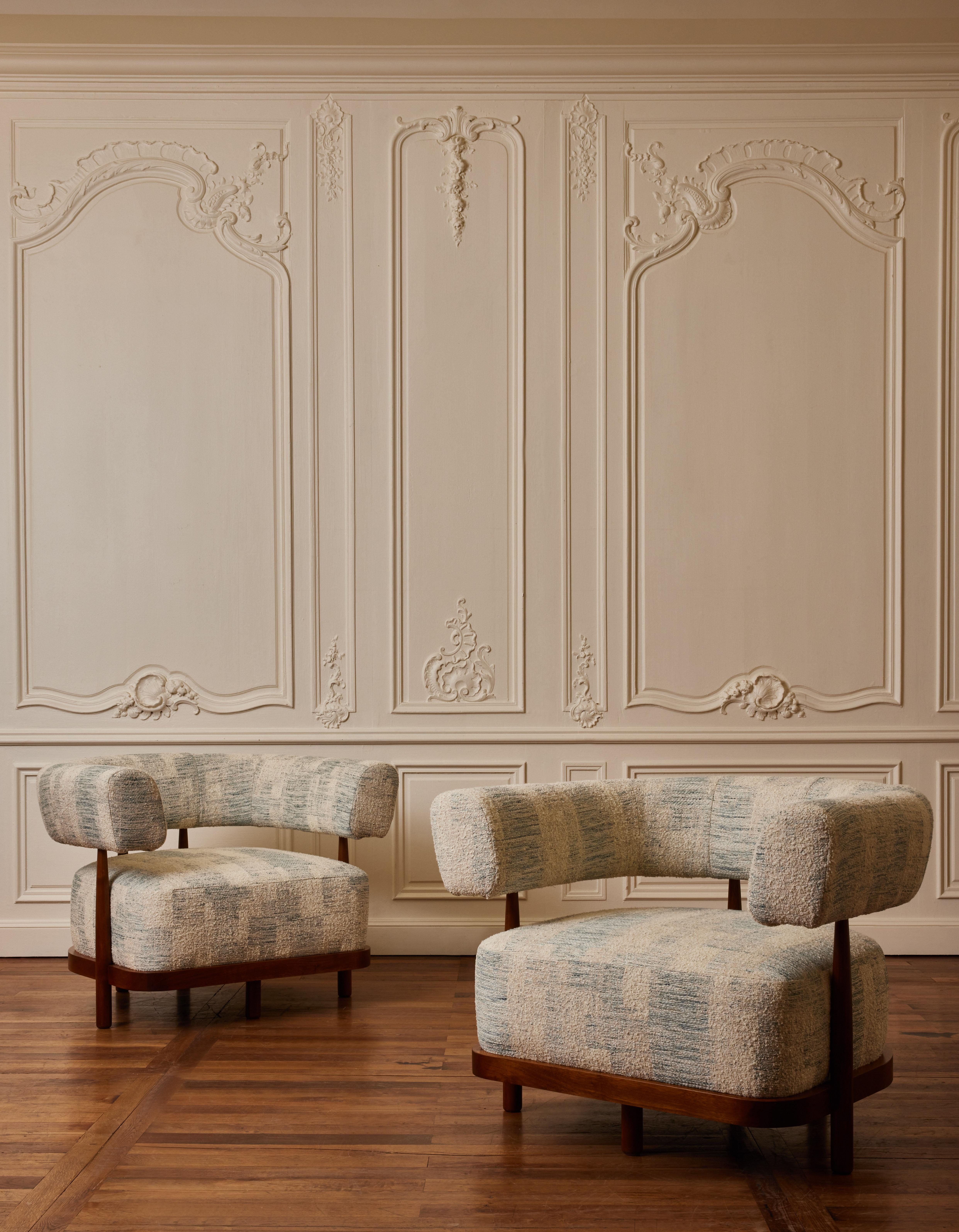 Mid-Century Modern Wooden armchairs by Studio Glustin For Sale