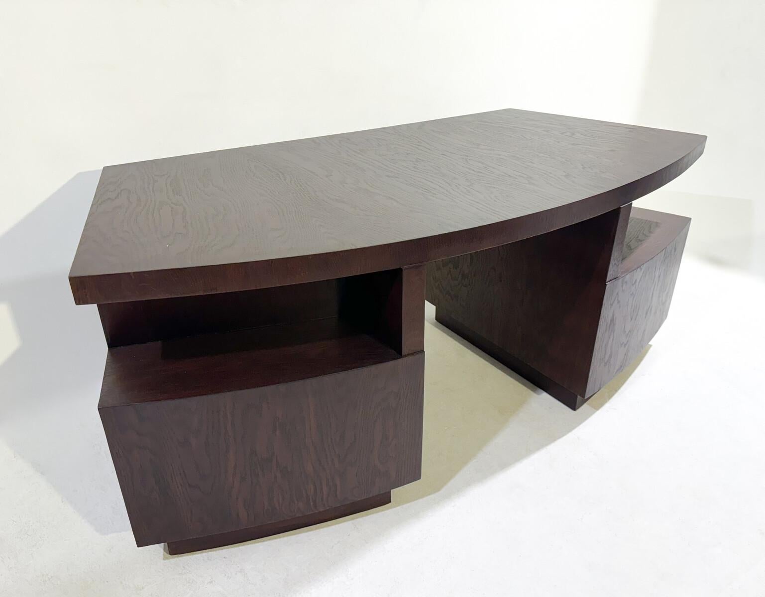 Wooden Art Deco Desk with Drawers, 1930s For Sale 5
