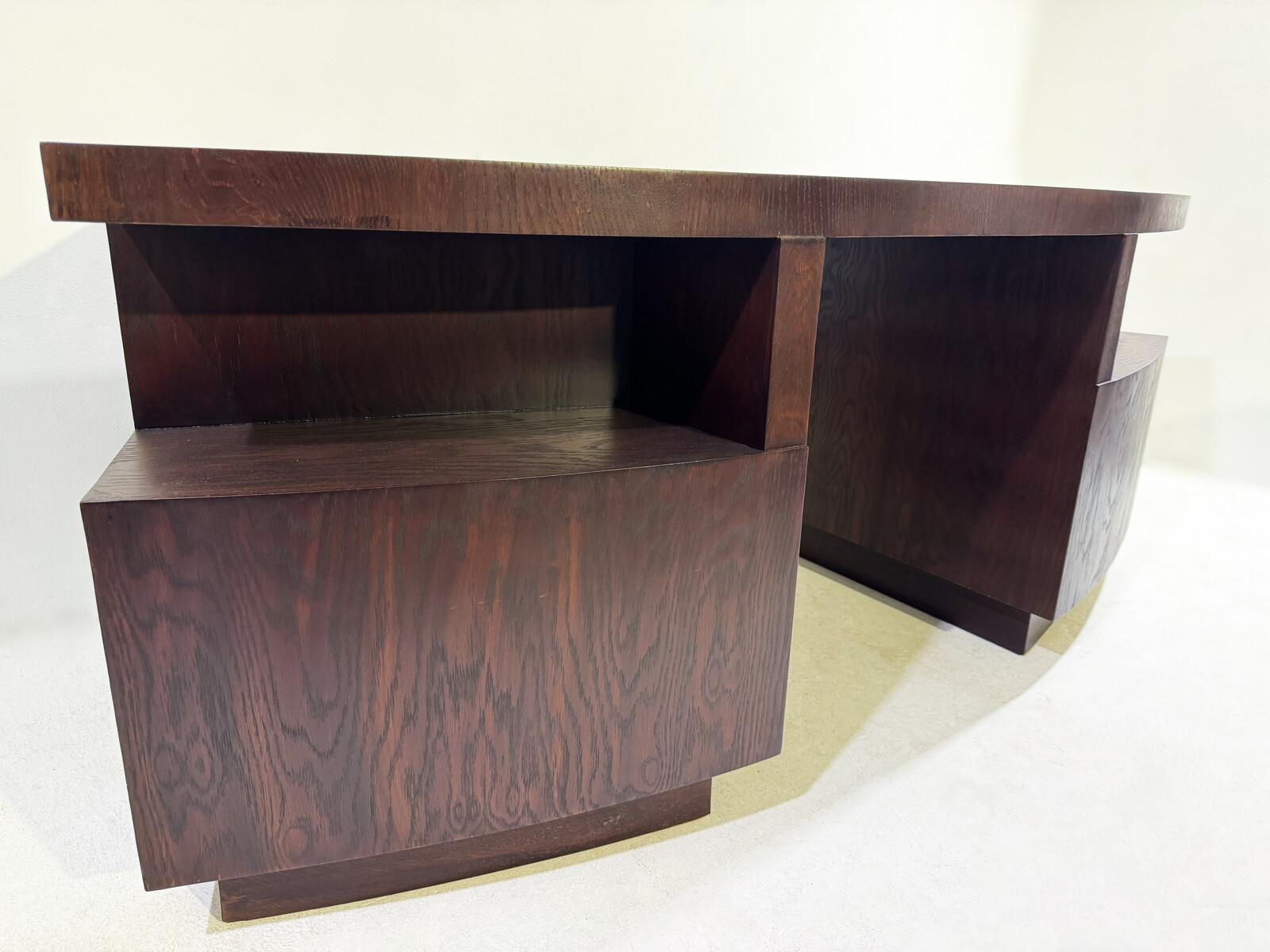 Wooden Art Deco Desk with Drawers, 1930s For Sale 6