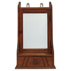 Wooden Art Deco Shaving Cabinet with Beveled Mirror, France