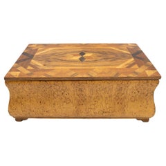 Vintage Wooden Art Deco Walnut Burl Multi Ring Jewelry Box