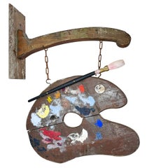 Wooden Art Shop Trade Sign 20th Century