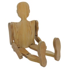 Mannequin d'art populaire articulé en bois