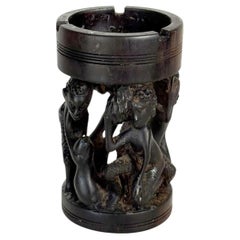 Wooden ashtray in the shape of a sculpture, France, 1950