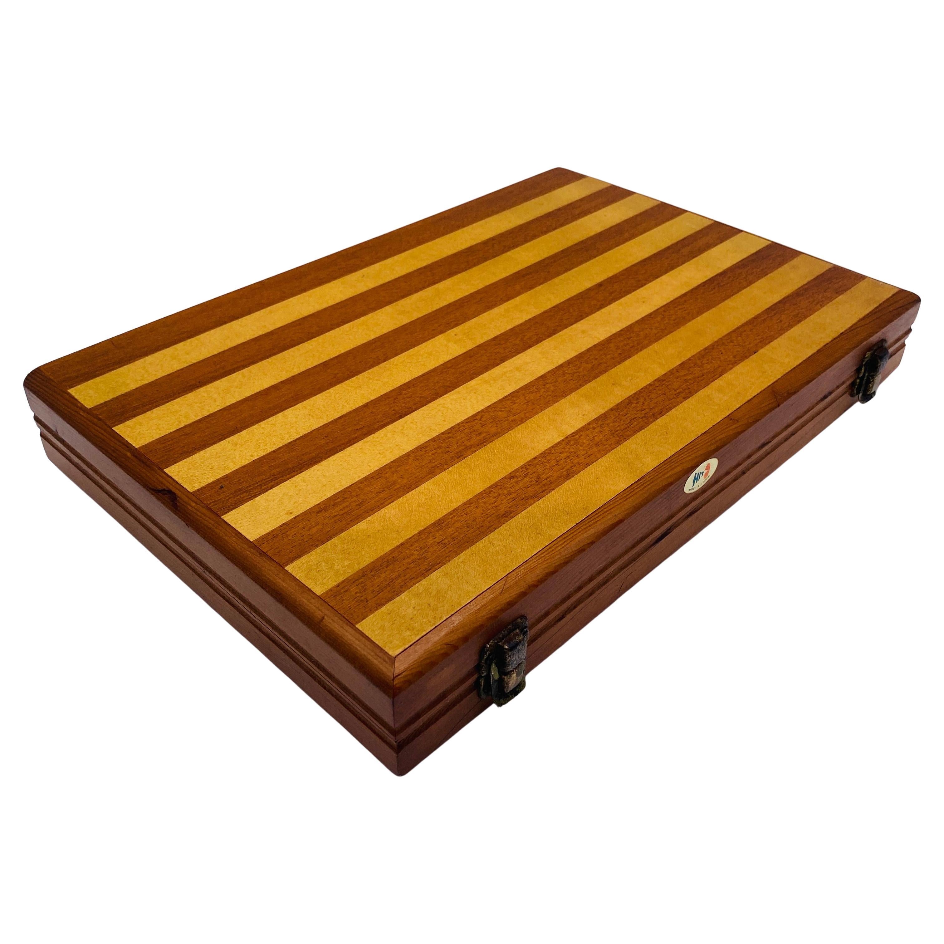 Wooden Backgammon Board Game 20th Century For Sale