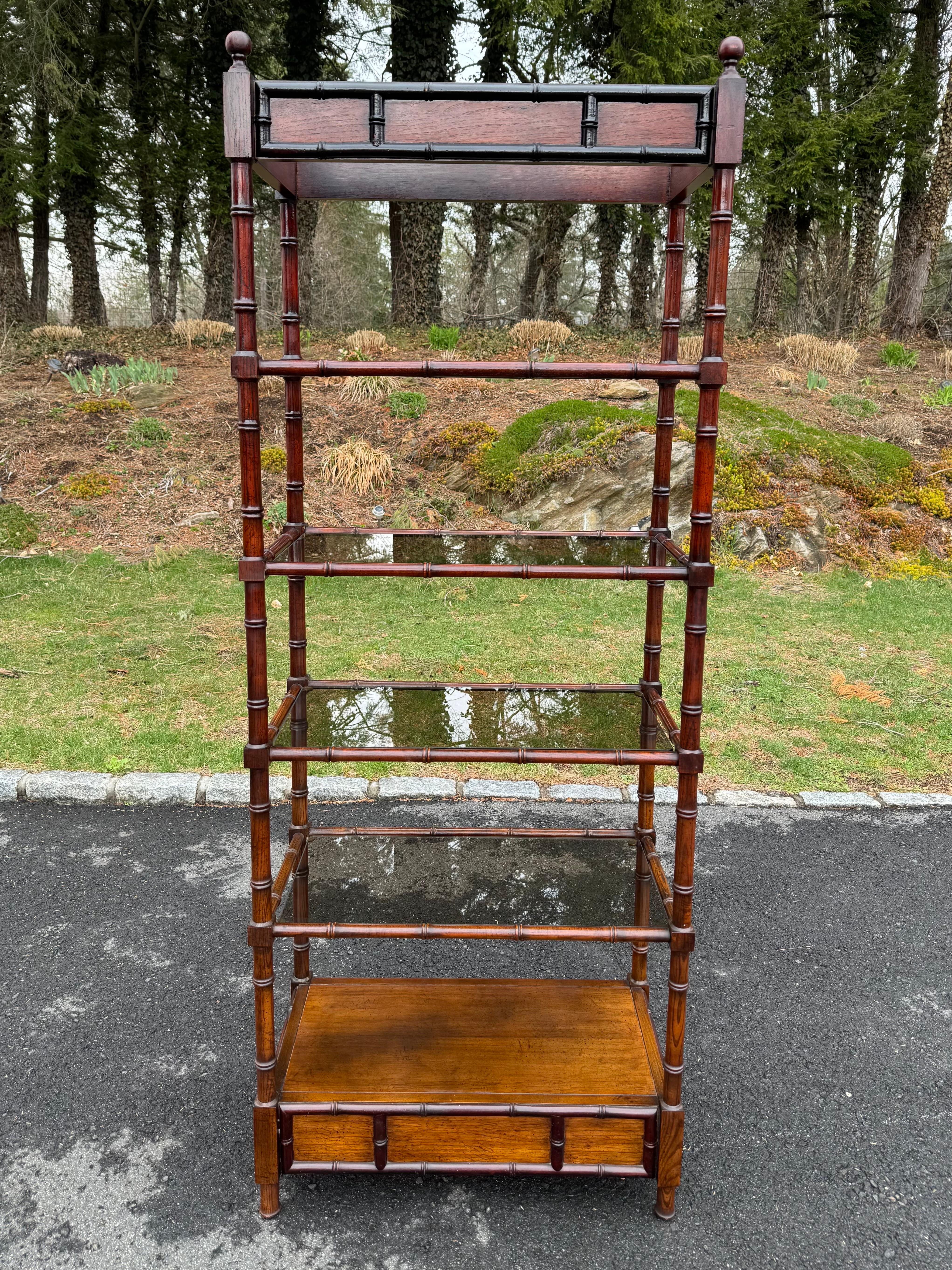 Nordamericano Etagere in legno in stile bambù in vendita