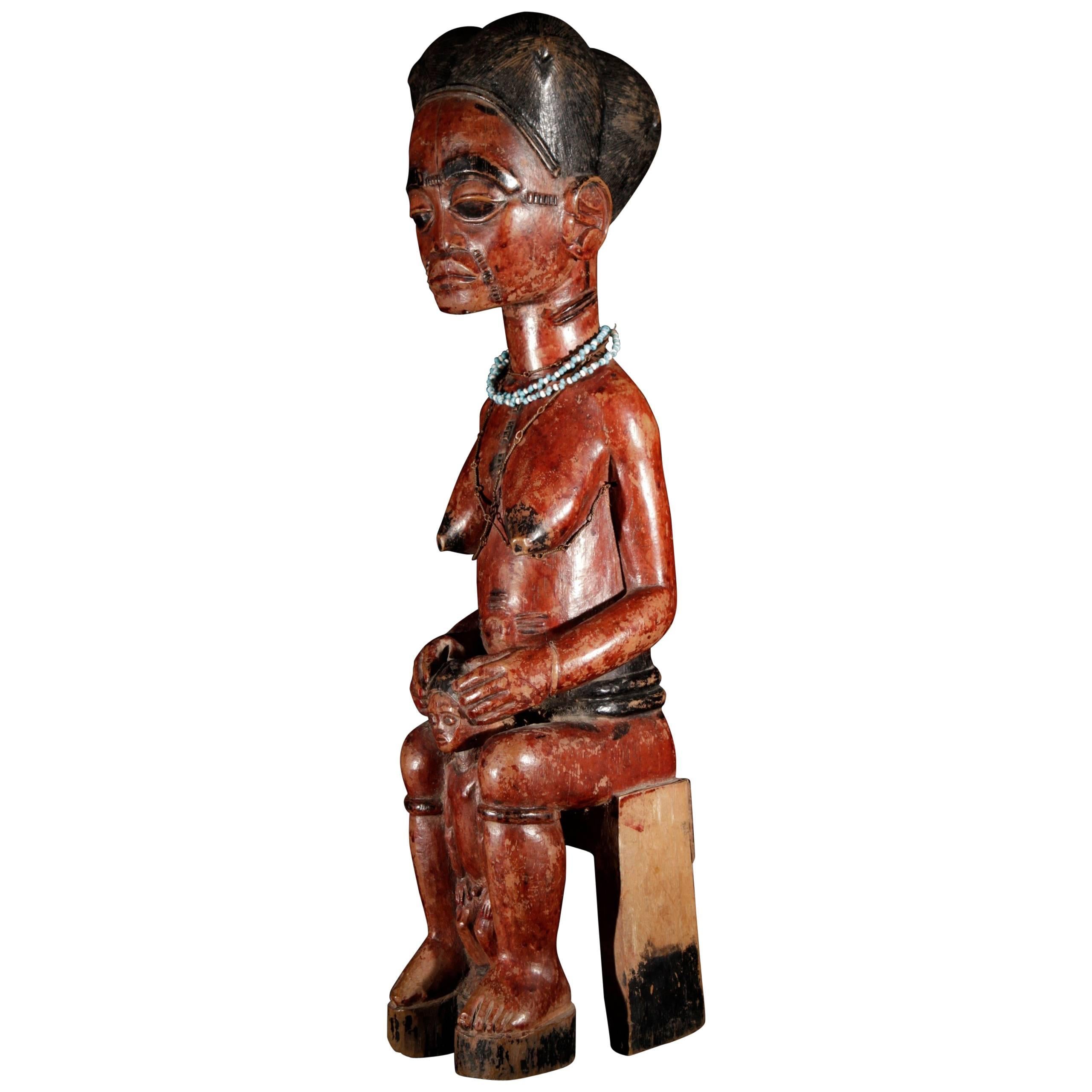 Wooden Baoule Maternity Figure, Africa