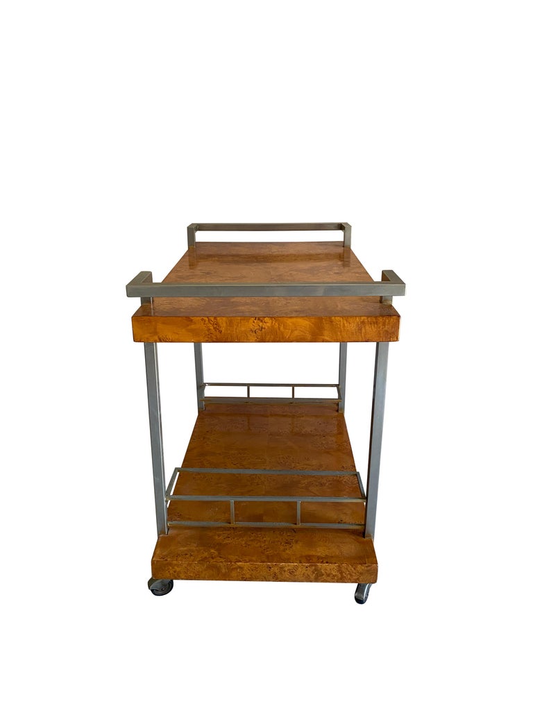 Art Deco Vintage Wooden Bar Cart For Sale at 1stDibs