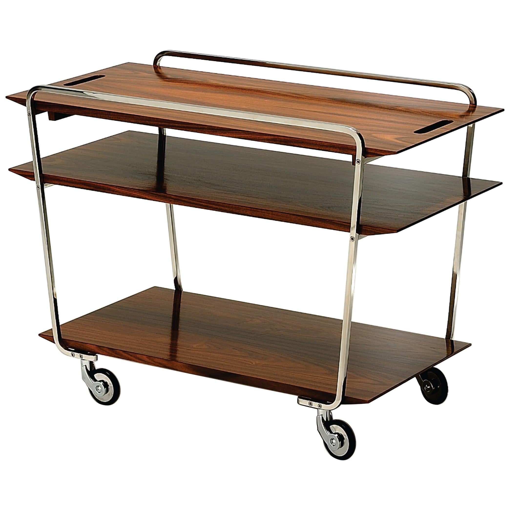Wooden Bar Cart on Wheels For Sale