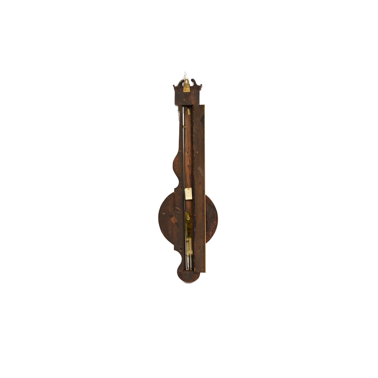 Englisches Barometer aus Holz, antik, Wetterinstrument mit Wettervorhersage, 19. Jahrhundert im Angebot 1