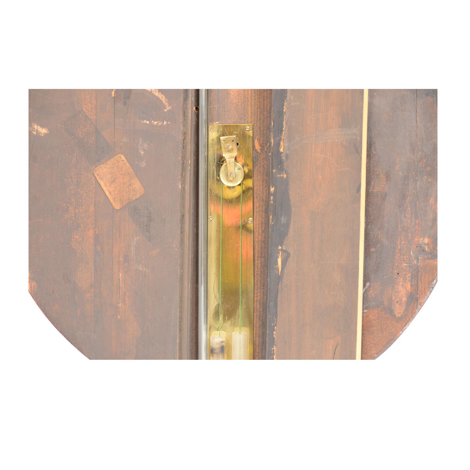Englisches Barometer aus Holz, antik, Wetterinstrument mit Wettervorhersage, 19. Jahrhundert im Angebot 4