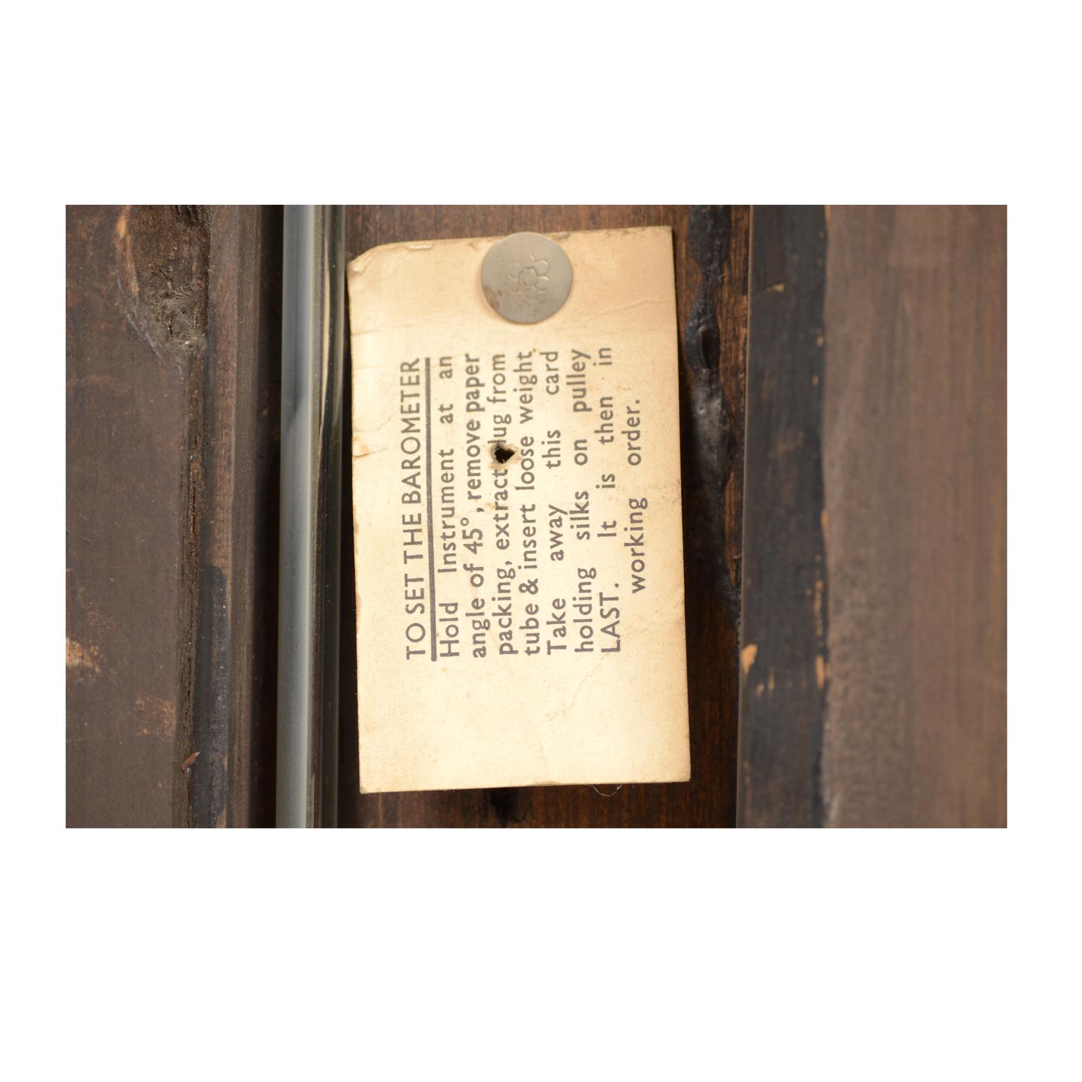 Englisches Barometer aus Holz, antik, Wetterinstrument mit Wettervorhersage, 19. Jahrhundert im Angebot 7