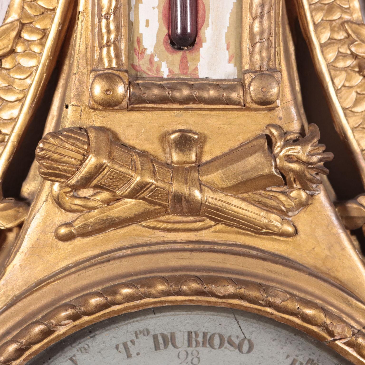 Wooden Barometer Italy 18th Century Fiorone Manufacture 3