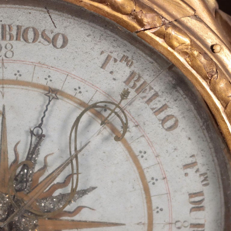 Wooden Barometer Italy 18th Century Fiorone Manufacture For Sale at 1stDibs