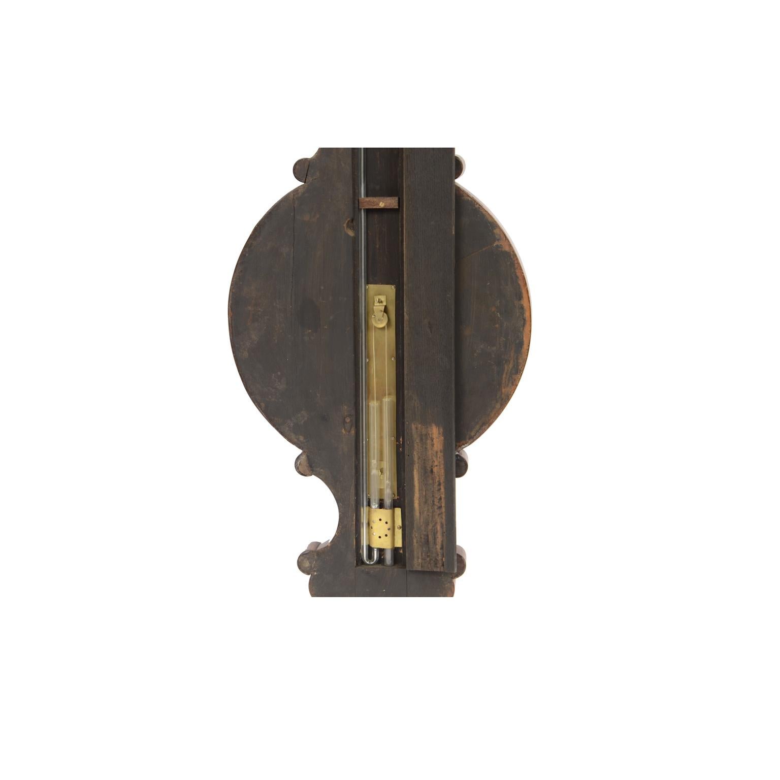 Baromètre en bois signé Burlinson Ripon Antique Instrument Weather du 19ème siècle  en vente 4
