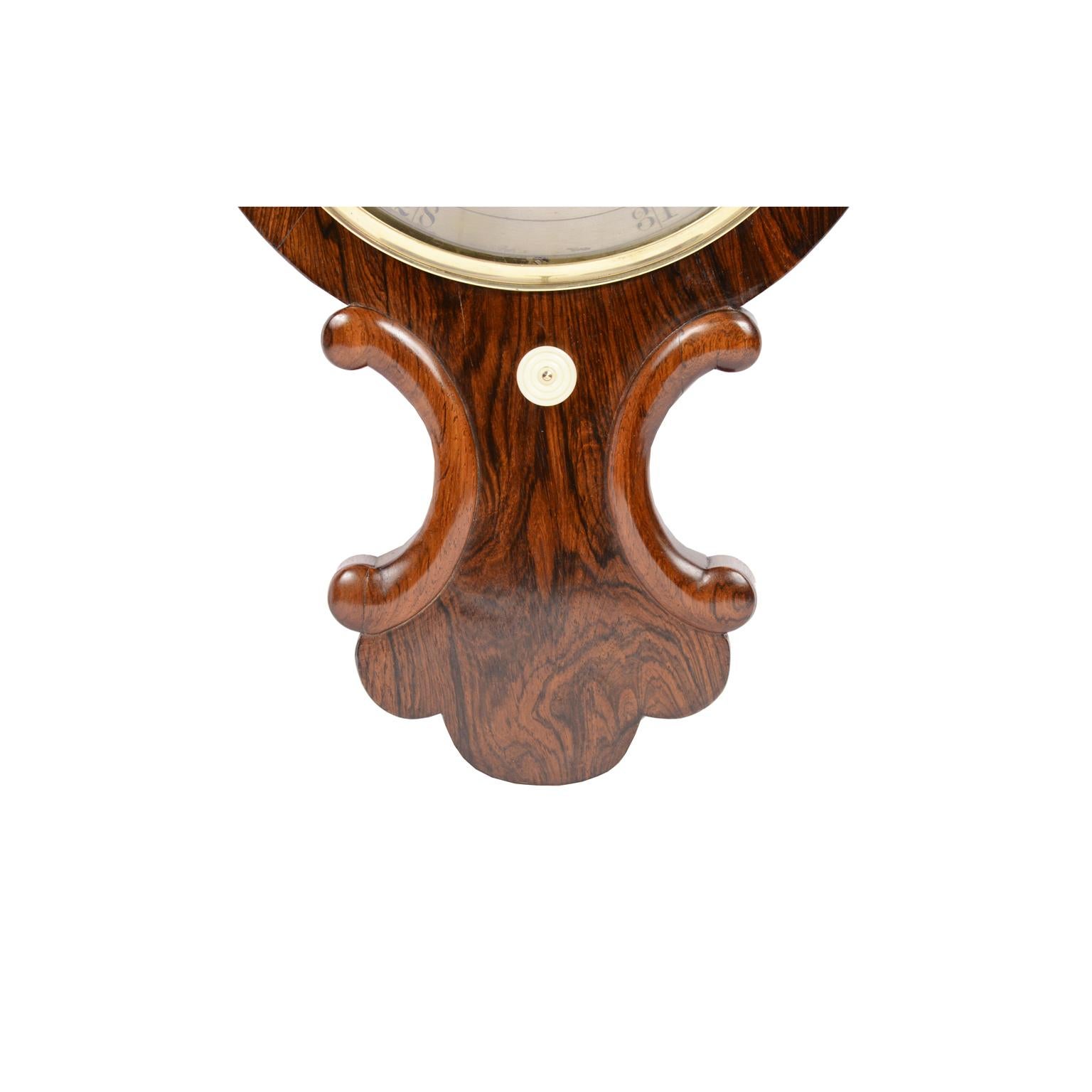 Baromètre en bois signé Burlinson Ripon Antique Instrument Weather du 19ème siècle  en vente 8