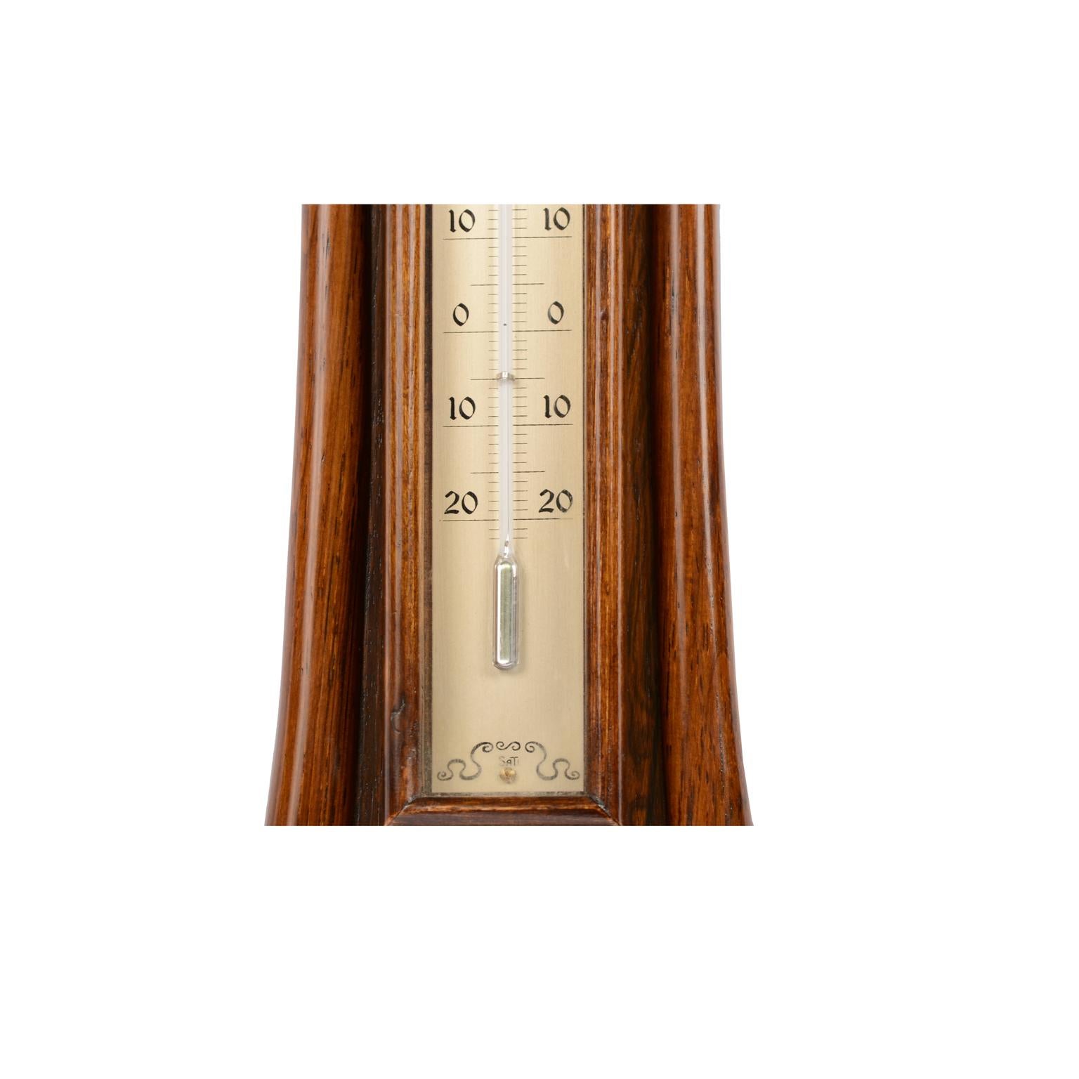 19th Century Wooden Barometer Signed Burlinson Ripon Antique Instrument Weather For Sale 9