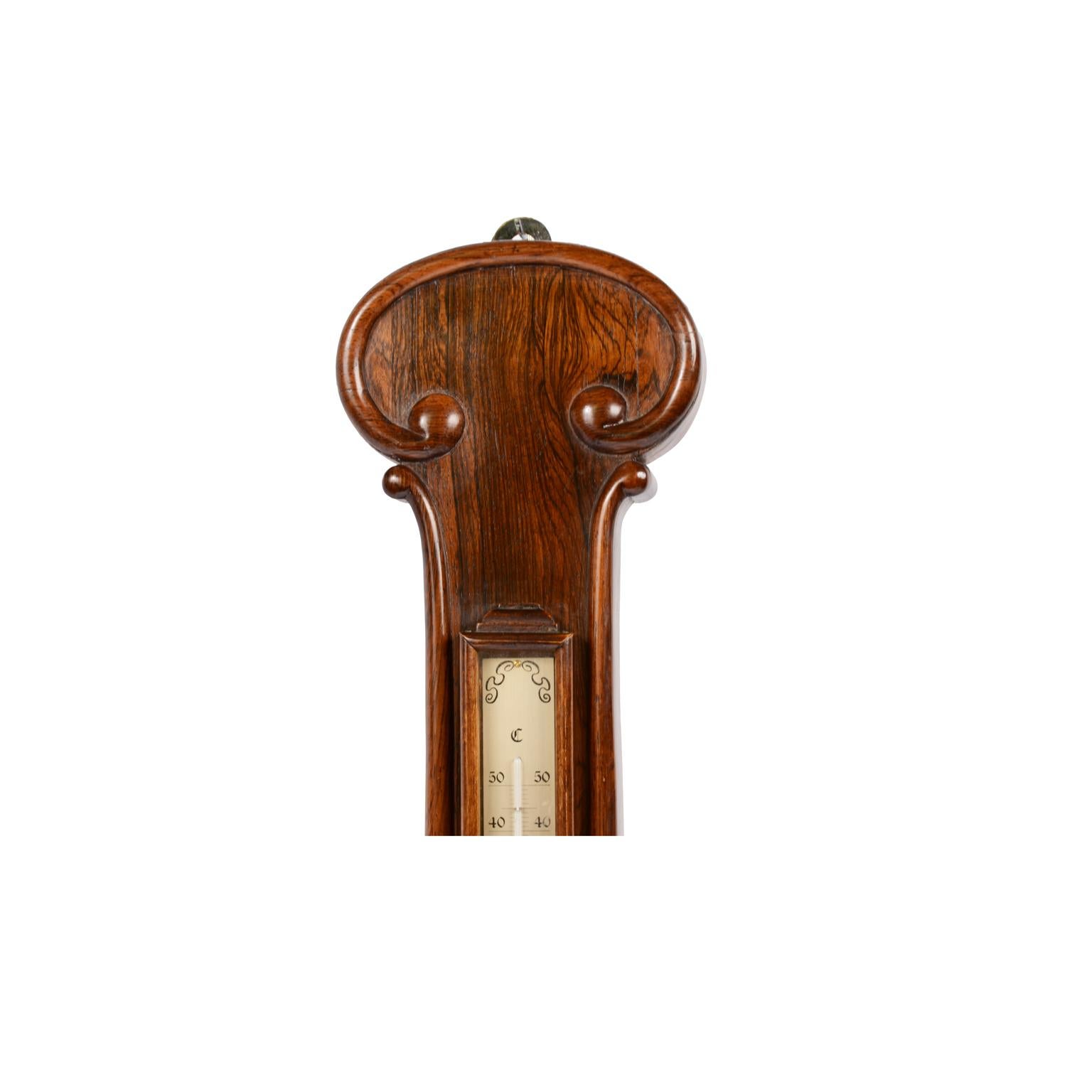 Holzbarometer, signiert Burlinson Ripon, antikes Instrument, Wetter, 19. Jahrhundert  im Zustand „Gut“ im Angebot in Milan, IT