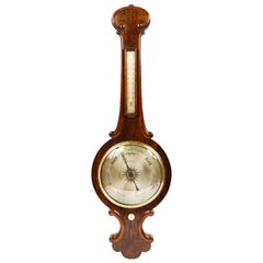 19th Century Wooden Barometer Signed Burlinson Ripon Antique Instrument Weather 