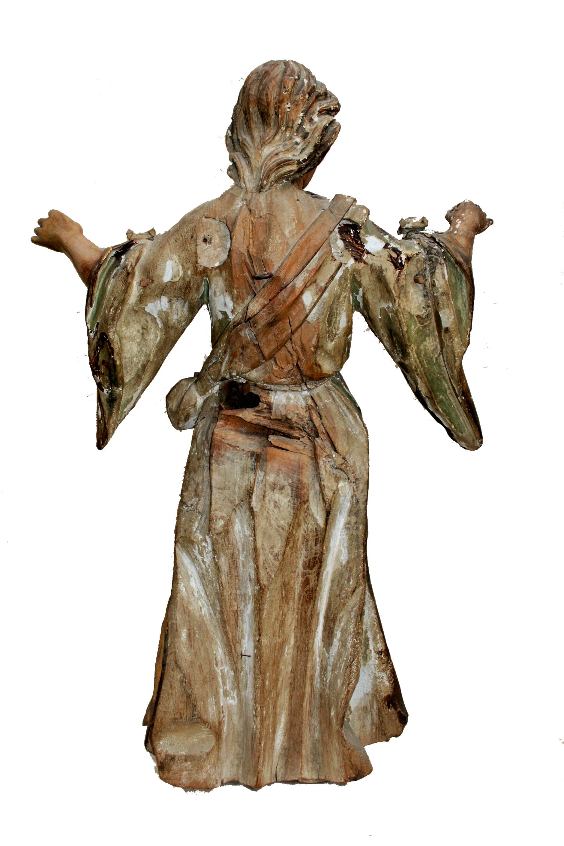 Holz-Barockskulptur eines Heiligen aus Holz, um 1630 im Angebot 6