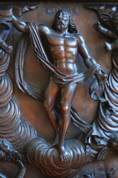 Wooden bas-relief depicting the Ascension of Christ, Circle of Cesar Bagar