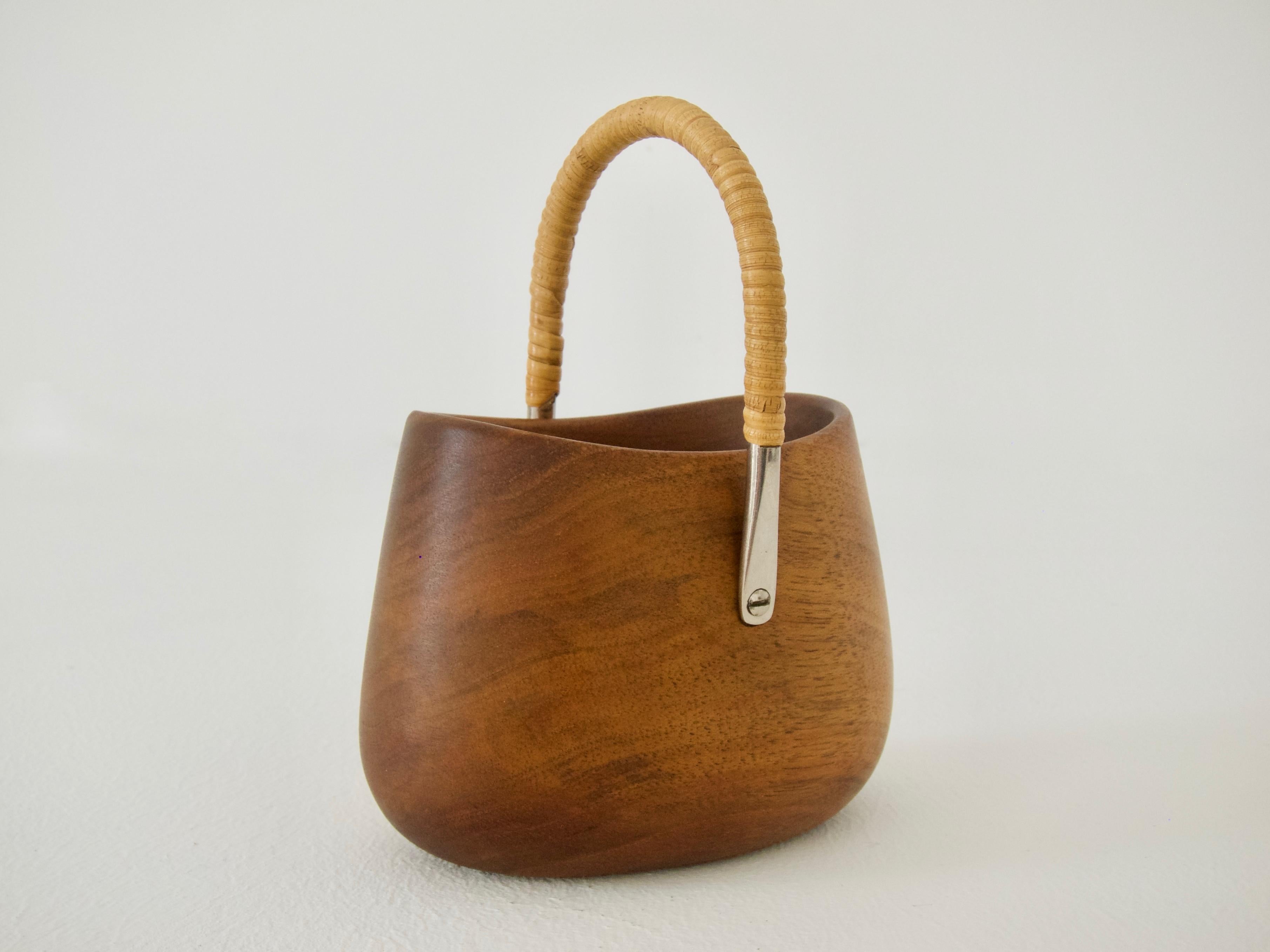 Mid-20th Century Wooden Basket by Carl Auböck For Sale