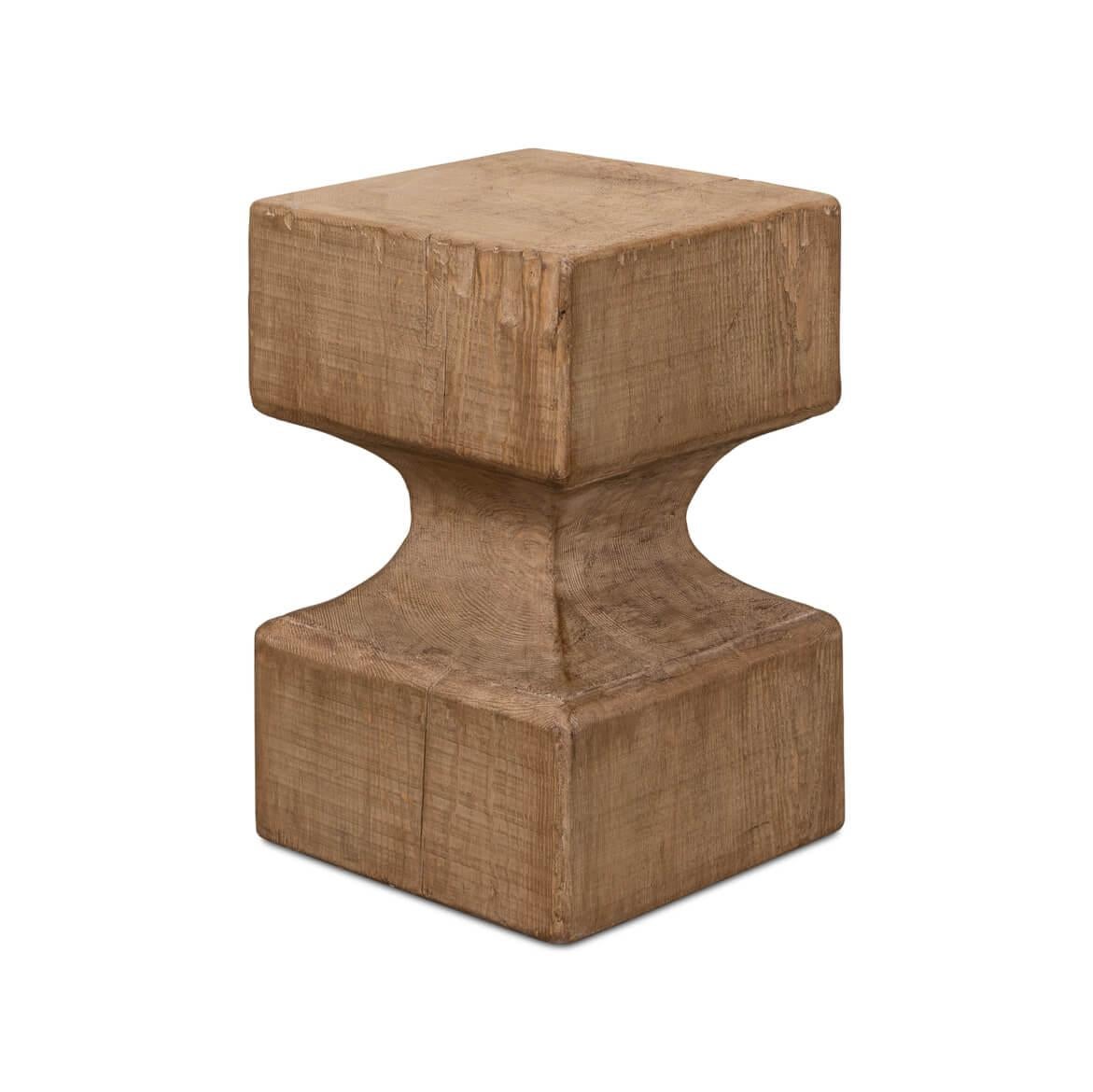 Rustic Wooden Beam Stool For Sale