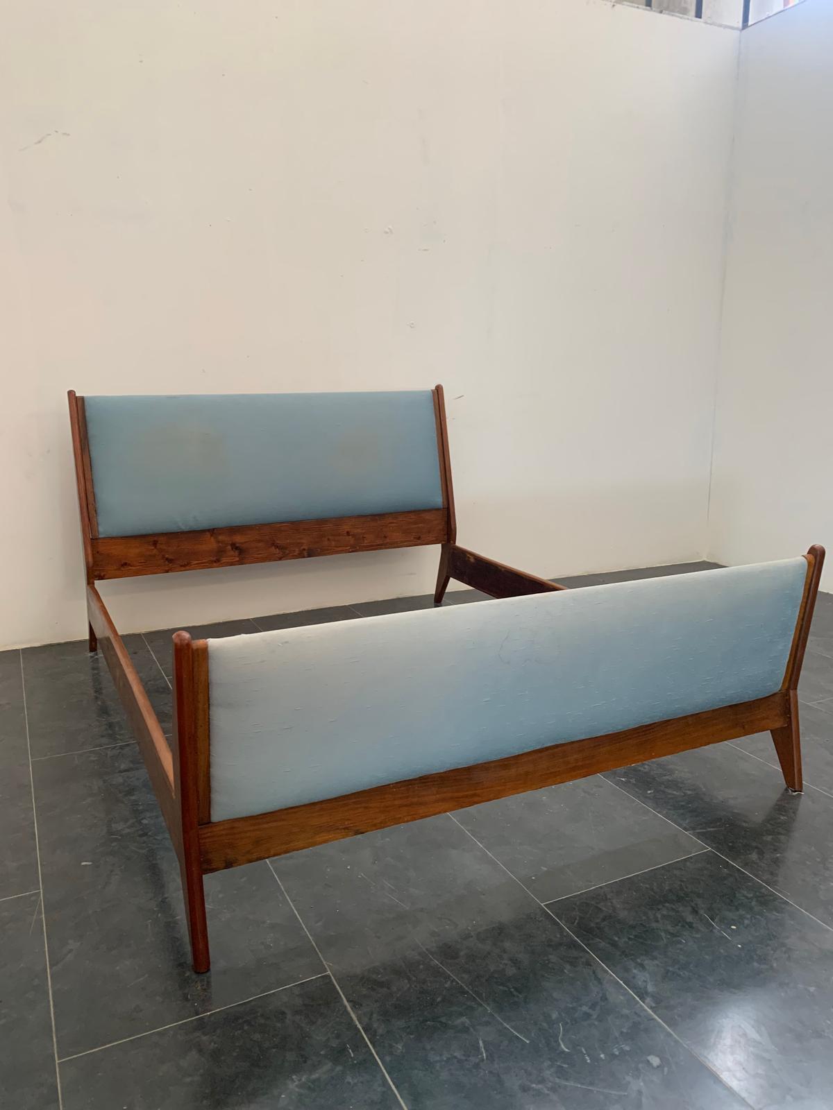 Italian Wooden Bed with Orthopedic Base by Ico & Luisa Parisi, 1960s For Sale