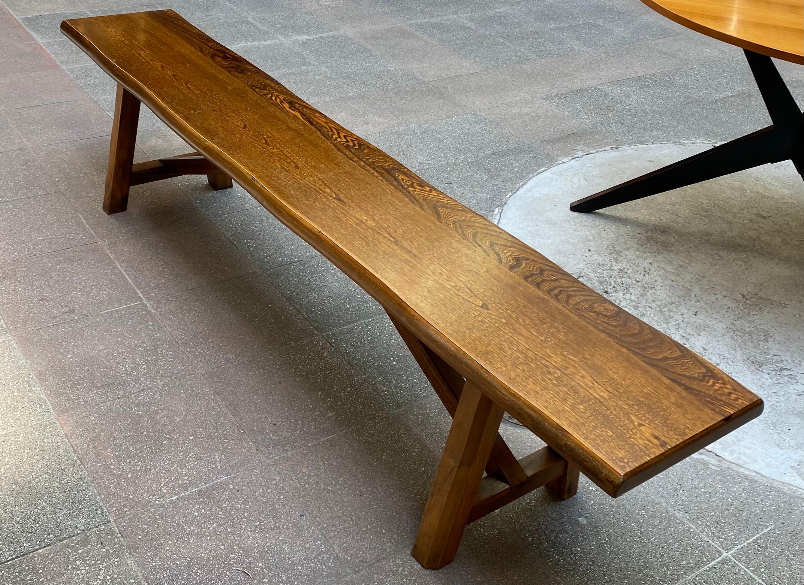 Wooden bench by Olavi Hänninen Solid elm 1950 1