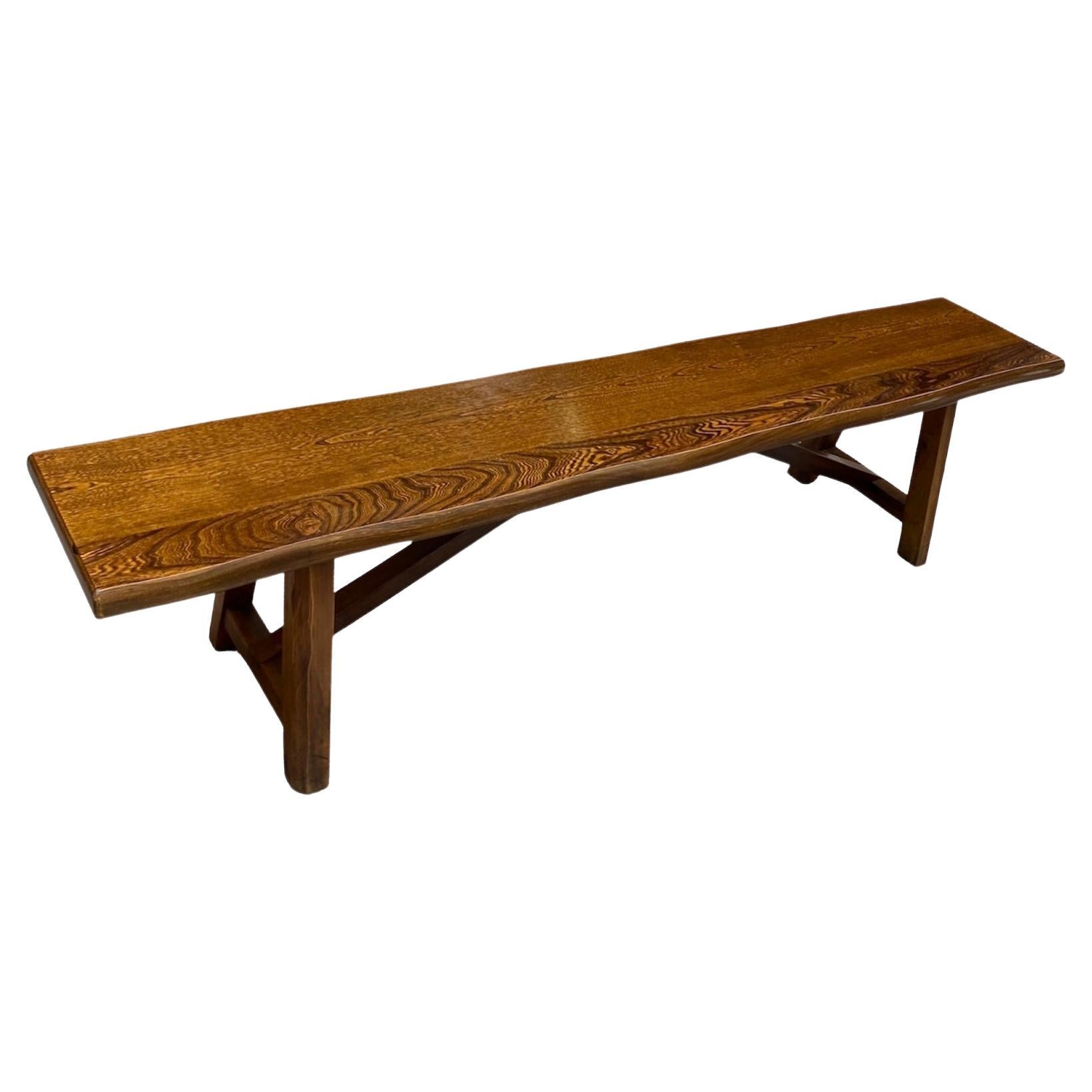 Wooden bench by Olavi Hänninen Solid elm 1950