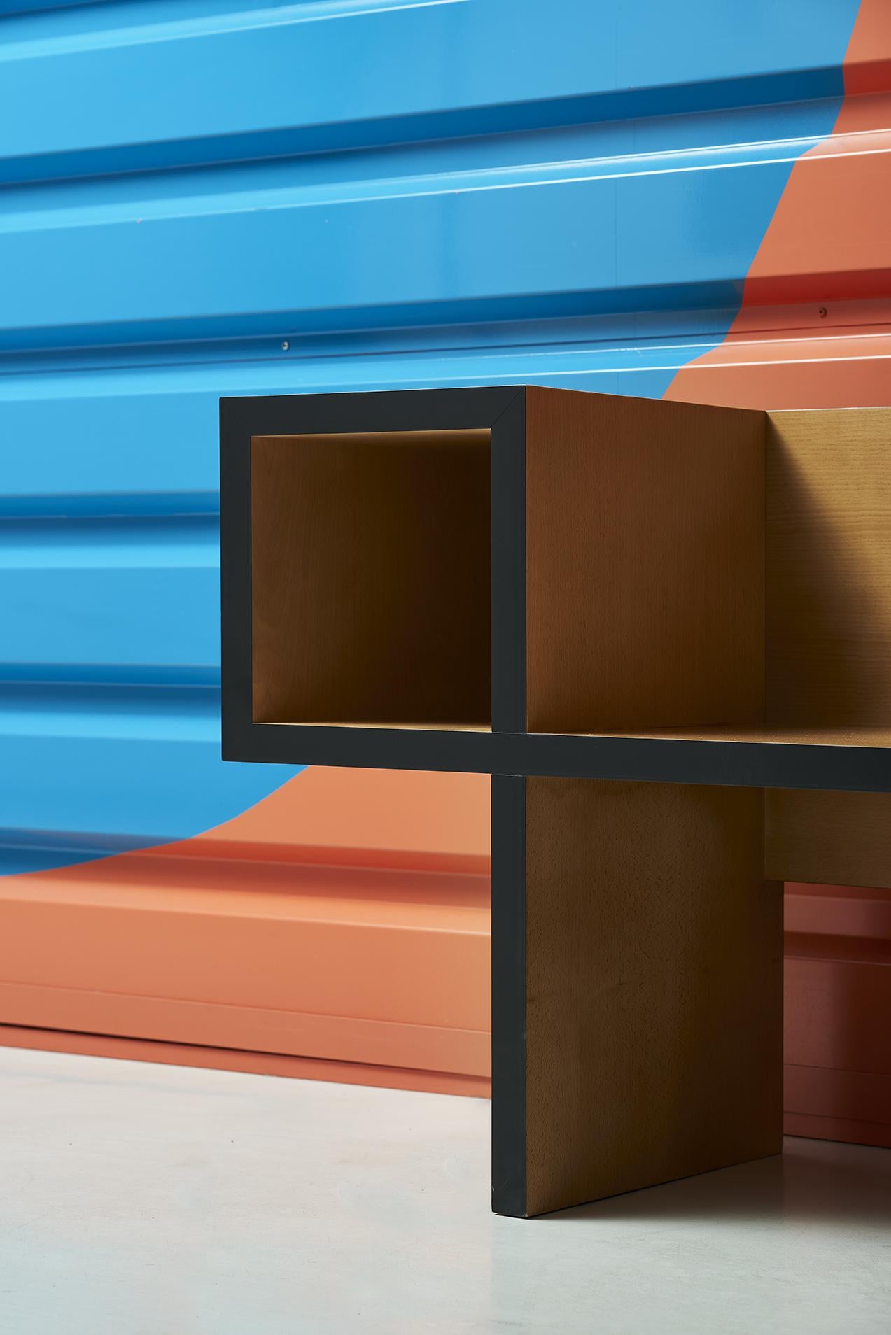 Wooden Bench Canton Model by Franco Raggi for Poltronova, Italy For Sale 3