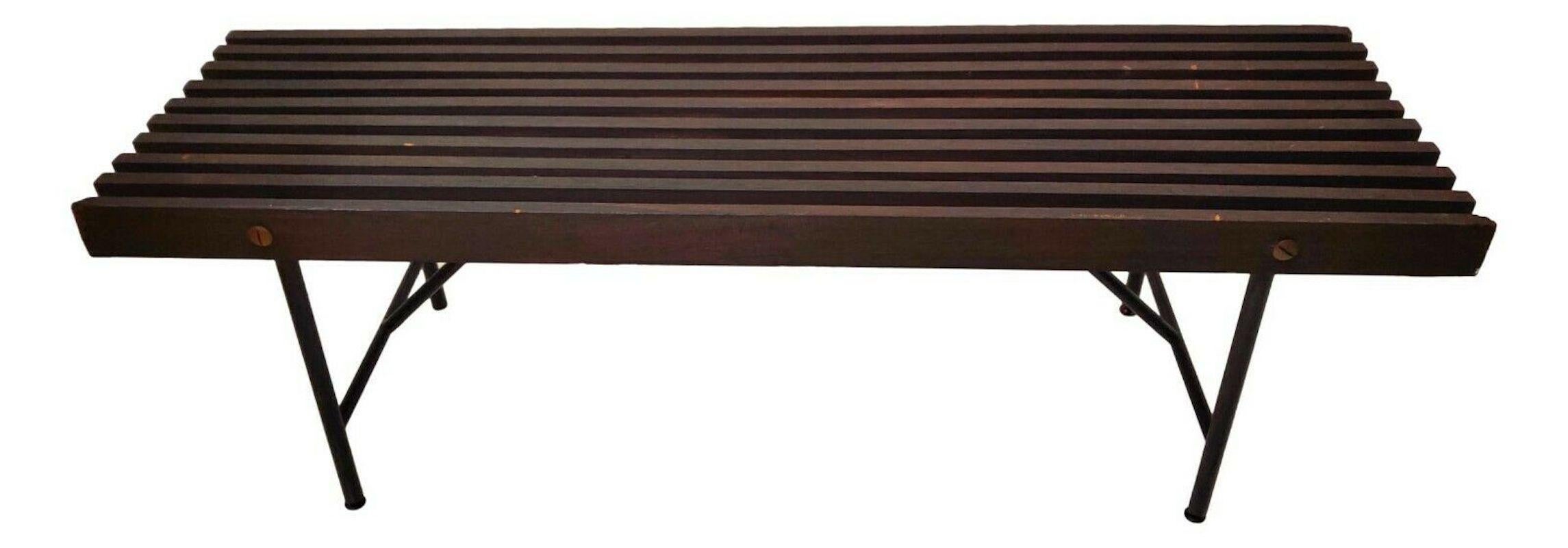 Wooden Bench Designed by Ico and Luisa Parisi, 1960s In Good Condition In taranto, IT
