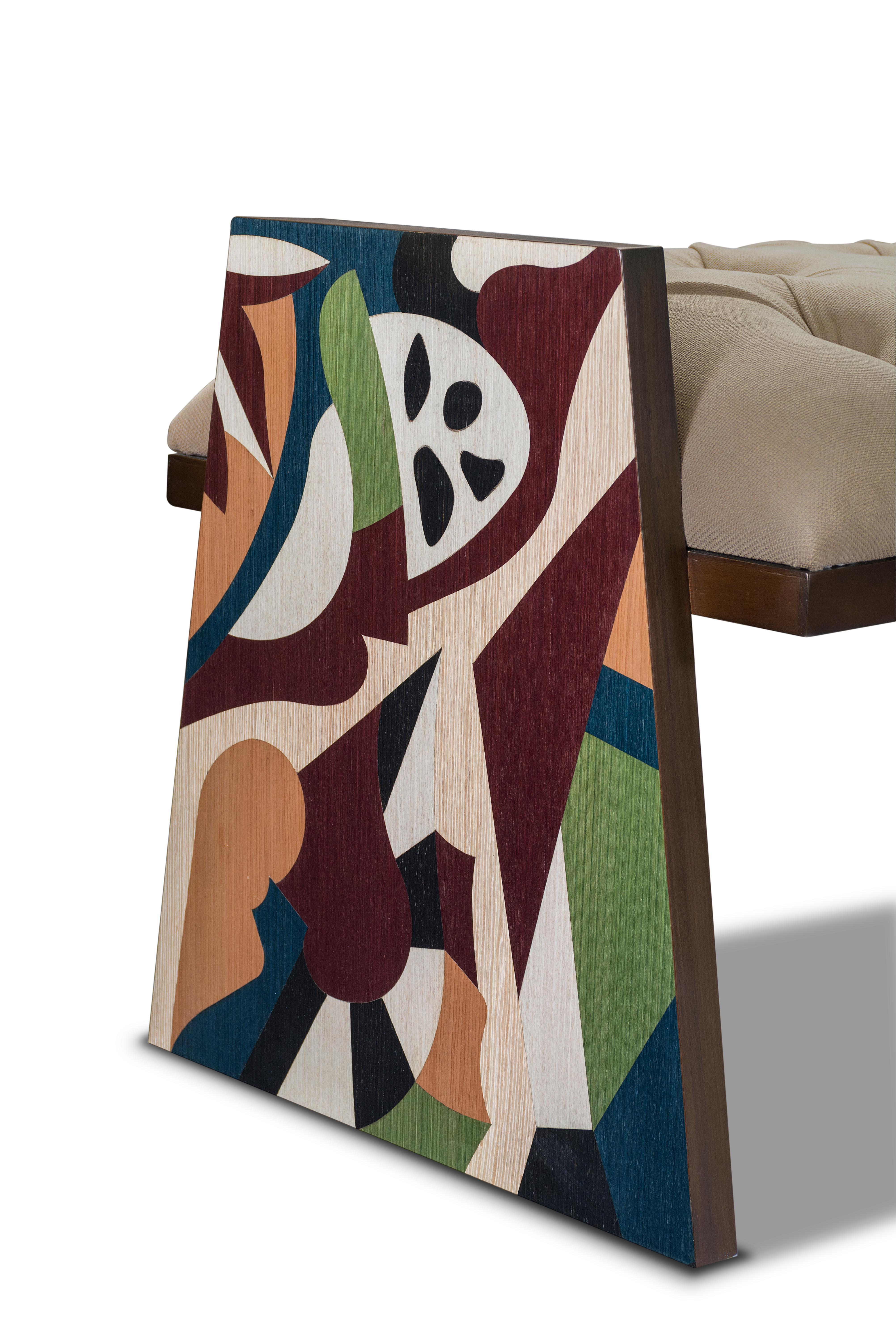 Holzbank „HEXA BENCH“ aus Holz (Moderne) im Angebot
