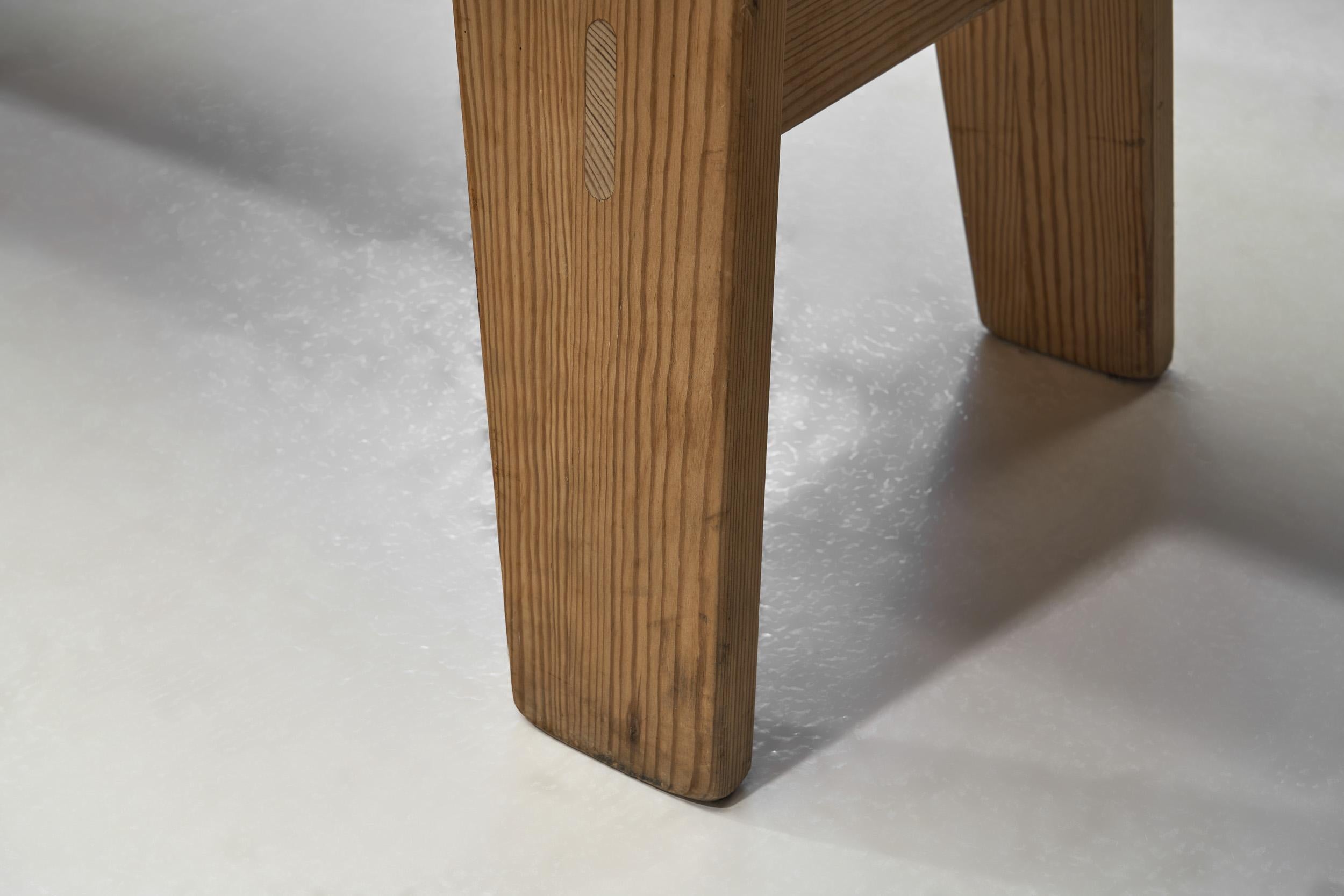 Wooden Bench with Sheepskin Upholstery, Norway Mid-20th Century For Sale 12