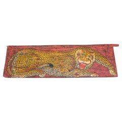 Wooden Board with Hand-Painted Tiger Decoration