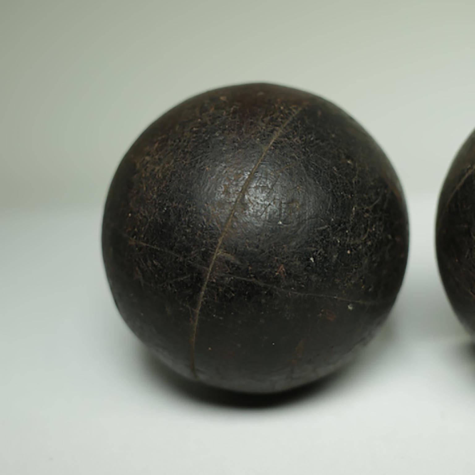 20th Century Wooden 20th c. Bocci Balls, circa 1940s, Set of Six