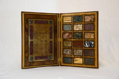 Wooden book of ancient marble samples