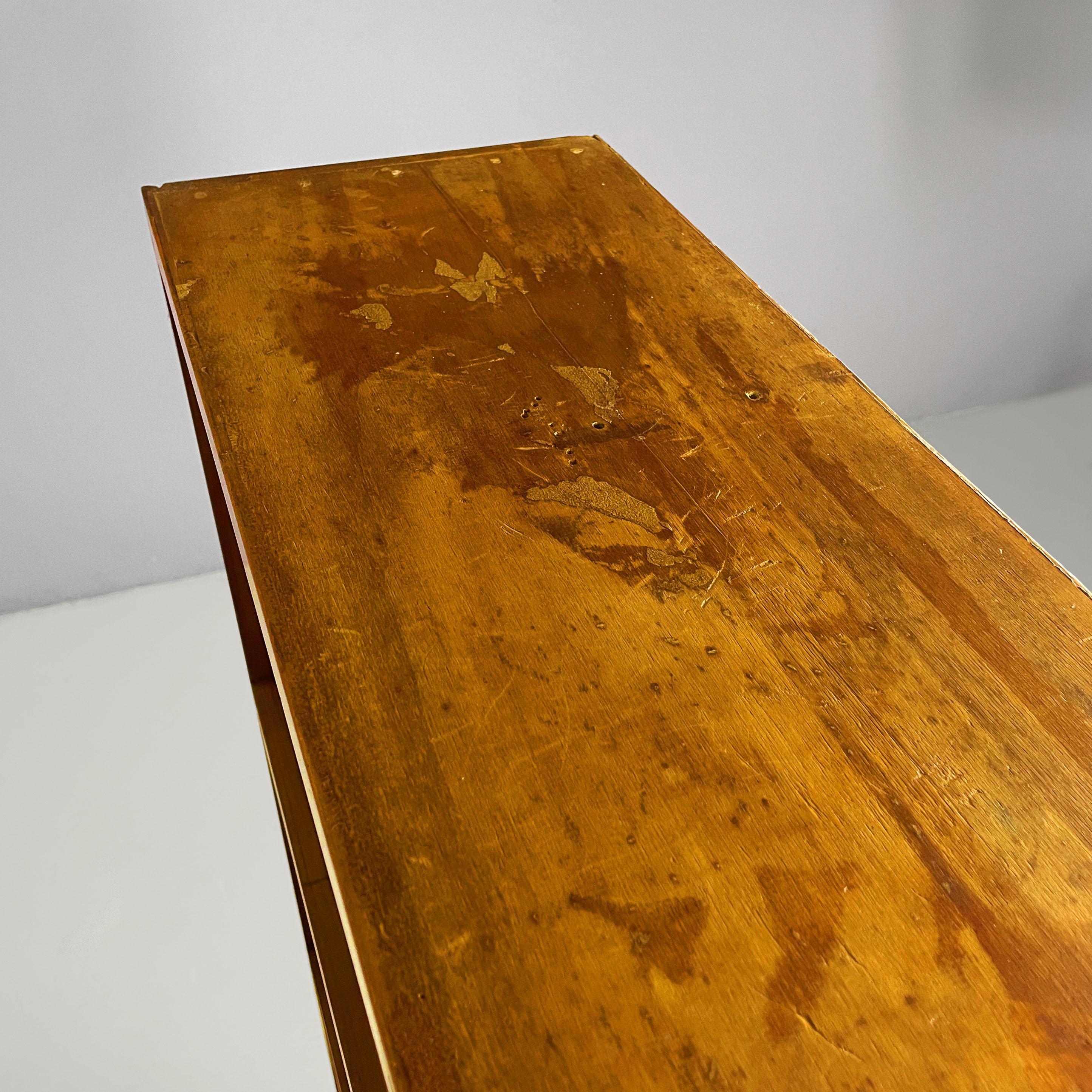 Bibliothèque rectangulaire en bois Art déco italienne avec cinq étagères, années 1940 en vente 10