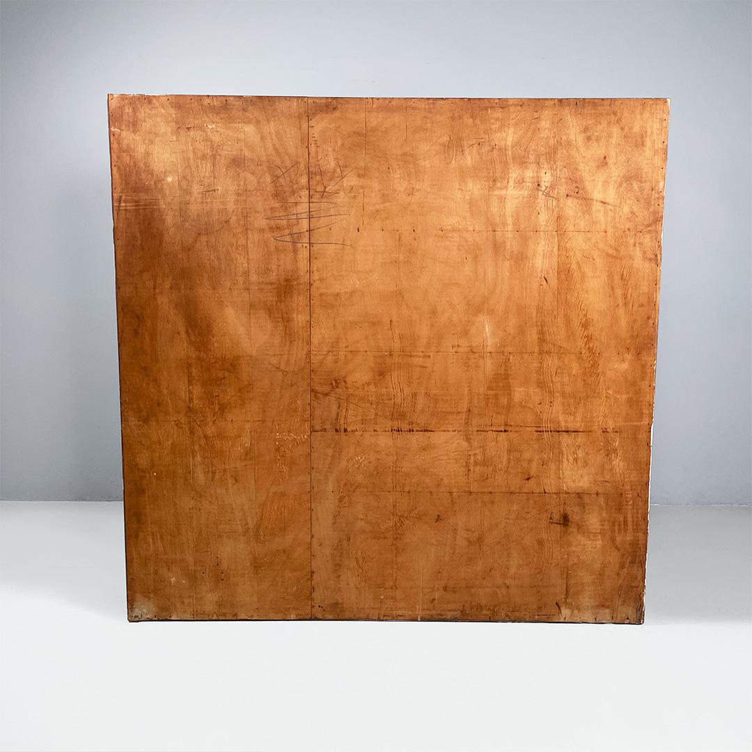 Mid-20th Century Bibliothèque rectangulaire en bois Art déco italienne avec cinq étagères, années 1940 en vente