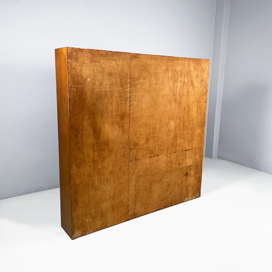 Bois Bibliothèque rectangulaire en bois Art déco italienne avec cinq étagères, années 1940 en vente