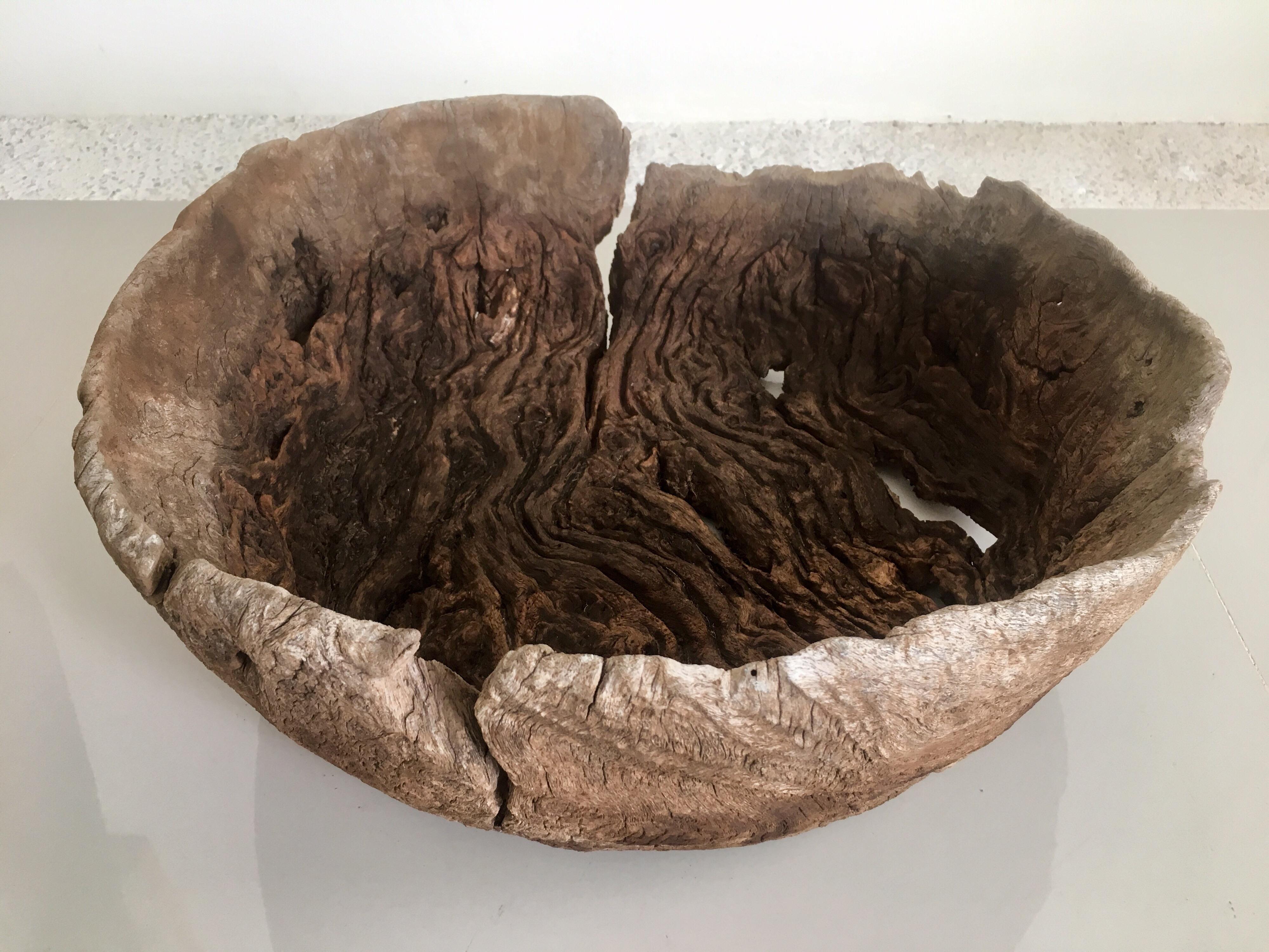 Rustic Wooden Bowl from Mexico