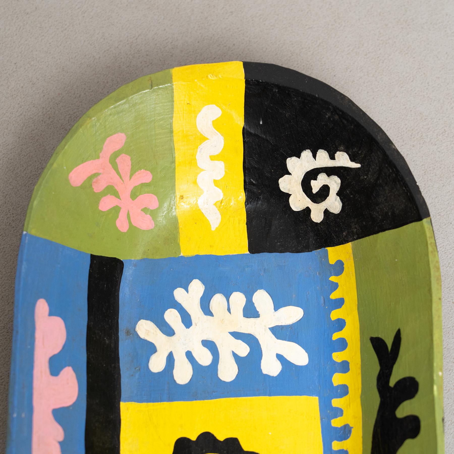 Cuenco de madera pintado al estilo de Matisse - Años 90 en venta 1