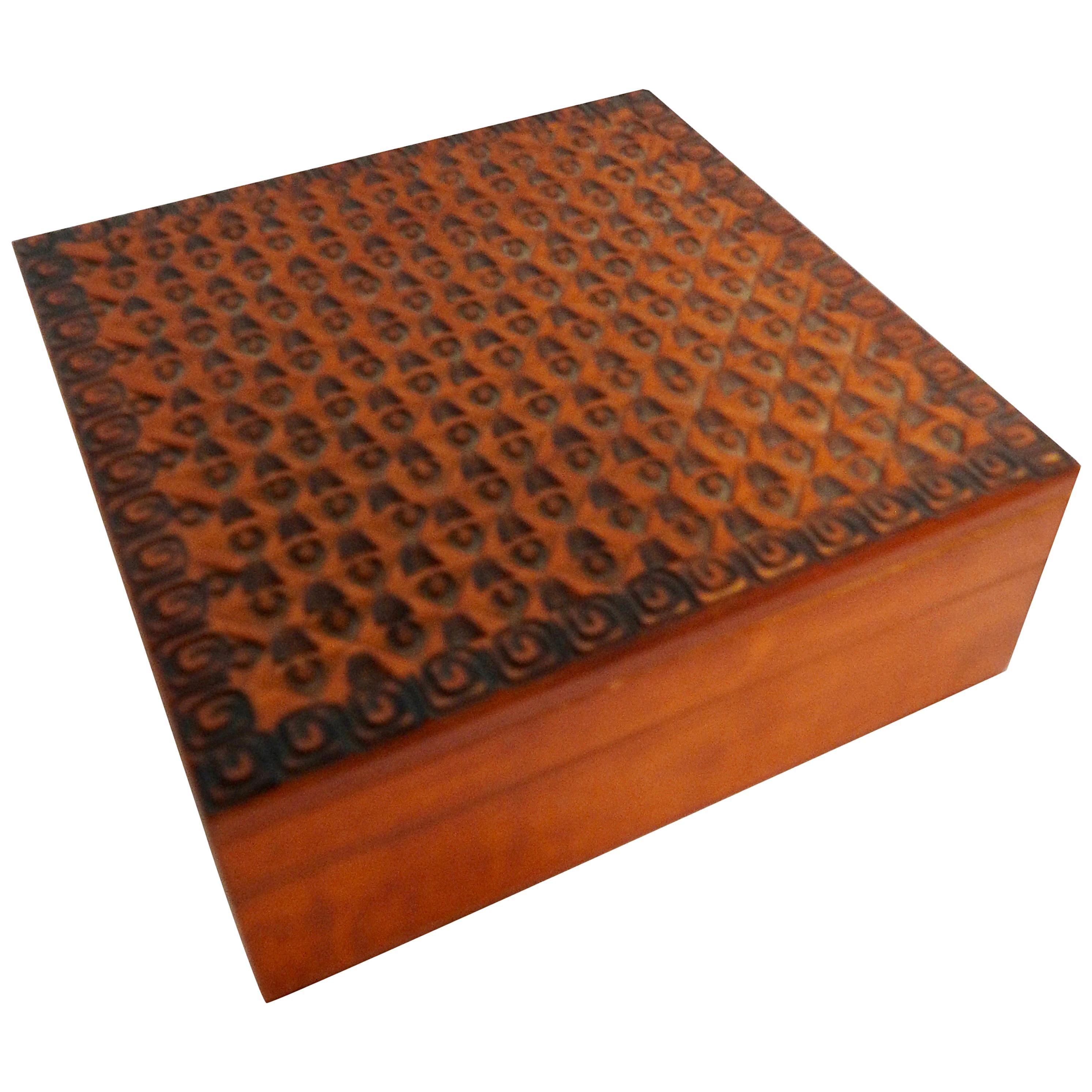 Wooden Box from Poland Hand Carved For Sale