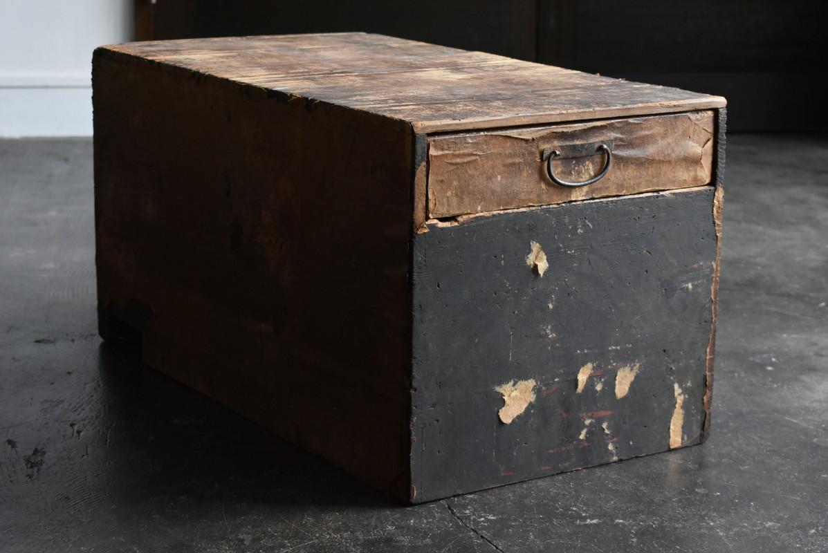 Wooden Box with Drawer in the Meiji Era in Japan / Box with Japanese Paper/1868 3