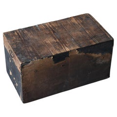 Antique Wooden Box with Drawer in the Meiji Era in Japan / Box with Japanese Paper/1868